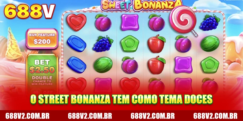 O Street Bonanza tem como tema doces. O Street Bonanza tem como tema doces.